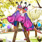 D.Q.Z Fairy Butterfly-Wings Costumes For Girls Dress Up Clothes Rainbow Tutu Mask Headband Role Play Toys For Girl 3-8 Gift (Rose)