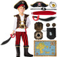 Spooktacular Creations Pirate Costume for Kids  Boys Classic Brown Pirate Outfit Deluxe Set with Toy Accessories for Toddler Halloween Pretend Roleplay Themed Party (3T  3-4 yrs)
