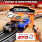 SUFICY Slot Car Race Track Set - 29ft Electric Track with 4 Cars, LED Overpass, Black Yellow, Model A66-9A, Gift for Kids Ages 6–12