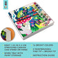 Bright Stripes Paint by Numbers Kit for Kids: Easy to Follow Paint by Numbers Canvas with Frame Kids Paint Kit (Frog & Mushroom)