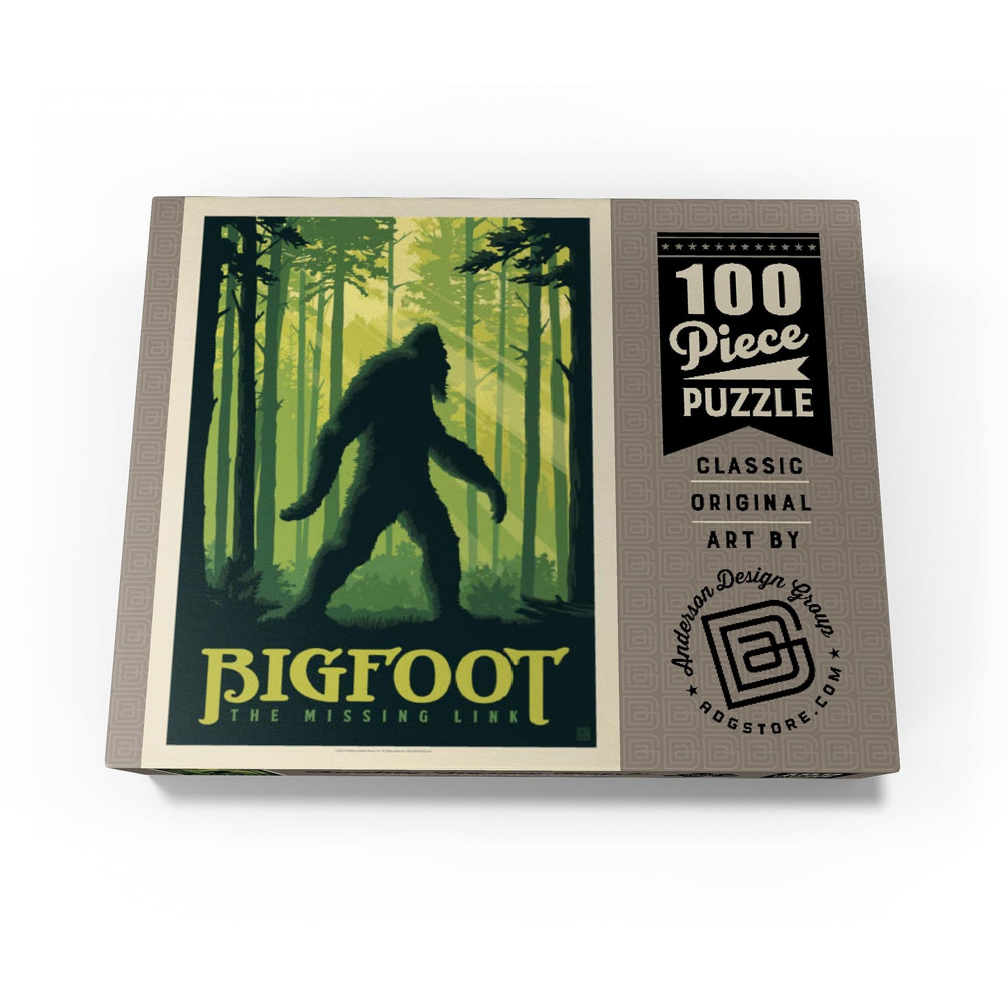 MyPuzzle Bigfoot: The Missing Link  Vintage Poster - enhanced 100 Piece Jigsaw Puzzle for mature-themeds