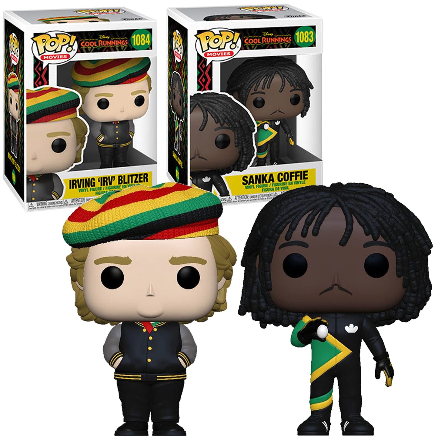Funko POP! Cool Runnings Collectors Set - Sanka Coffie & Irving Blitzer, 3.75" Vinyl Figures, Dark Brown/Black, Model 533