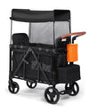Stroller Wagon with Adjustable Handle Includes Canopy & Organizer, Foldable and Convenient for Storage (Black)