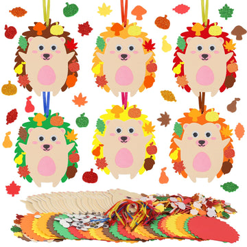 Fennoral 24 Pack Hedgehog Craft Kits For Kids Make You Hedgehog Foam Stickers Diy Autumn Art And Craft For Boys Girls Party Supp