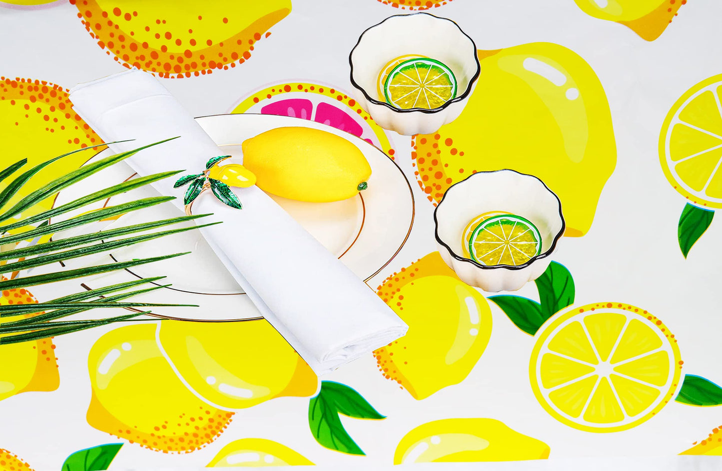 Lemon Tablecloth 108x54 Lemon Party Decoration Disposable Summer lemonade tablecloth lemonade stand Table Cover for Summer Lemon
