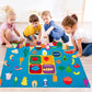 WATINC My Plate Felt Board - 53Pcs Healthy Eating Set, Large Blue Flannel Board for Kids, Preschool Educational Toy