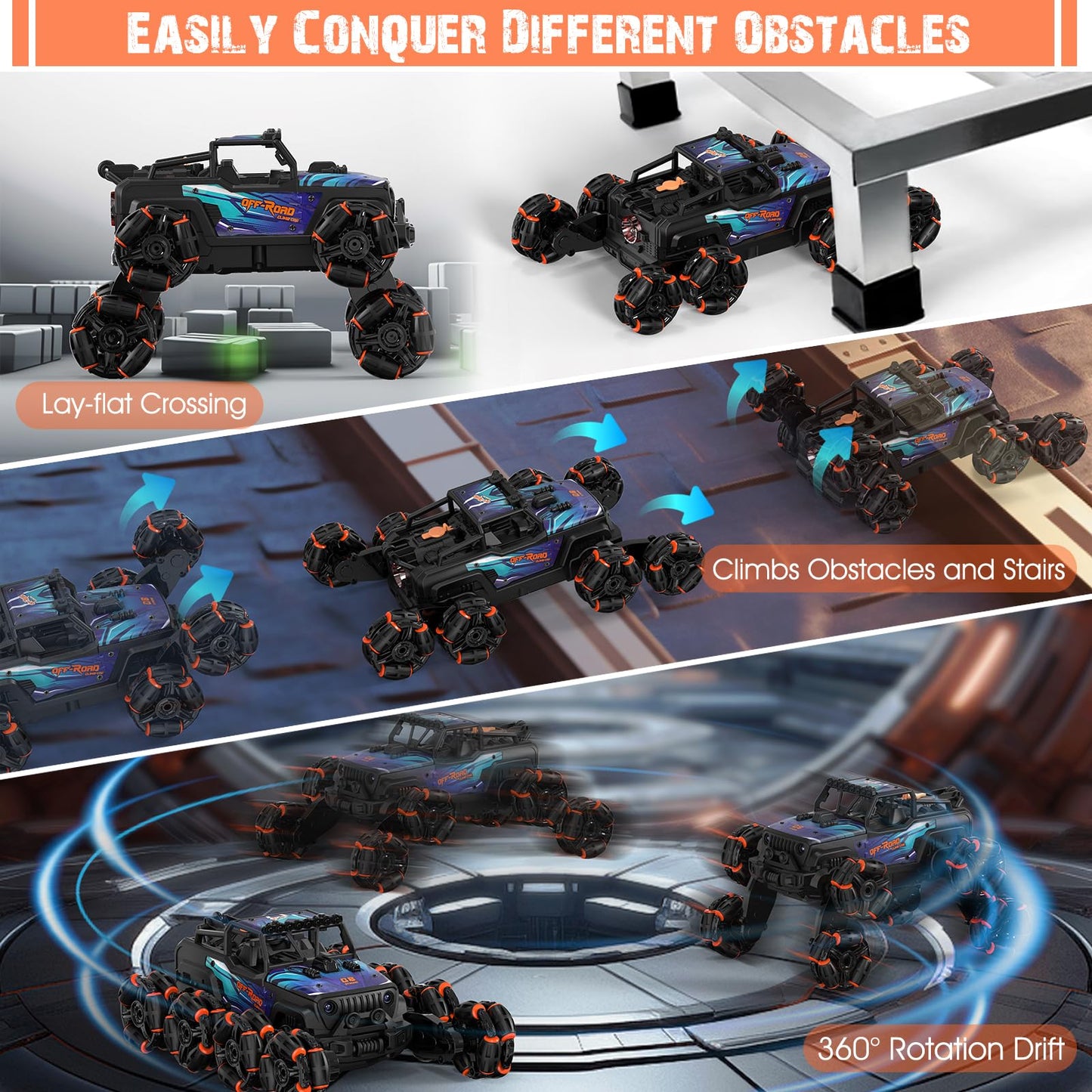 8WD Gesture Sensing Stunt Rc Cars,Toys for Ages 8-13 Remote Control Climbing Car,2.4Ghz Hand Controlled Rc Car with Spray 360 Ro