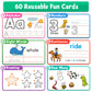 Hoqeewipe Preschool Learning Activities - 60 Reusable Cards, Pre-K Kindergarten Workbook, Autism Supplies Montessori Educational