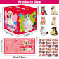 Tevxj 49 Pack Pet Valentine Cards Set - DIY Box for Kids, Classroom, Multi-Color, Cardboard, Model TE0587
