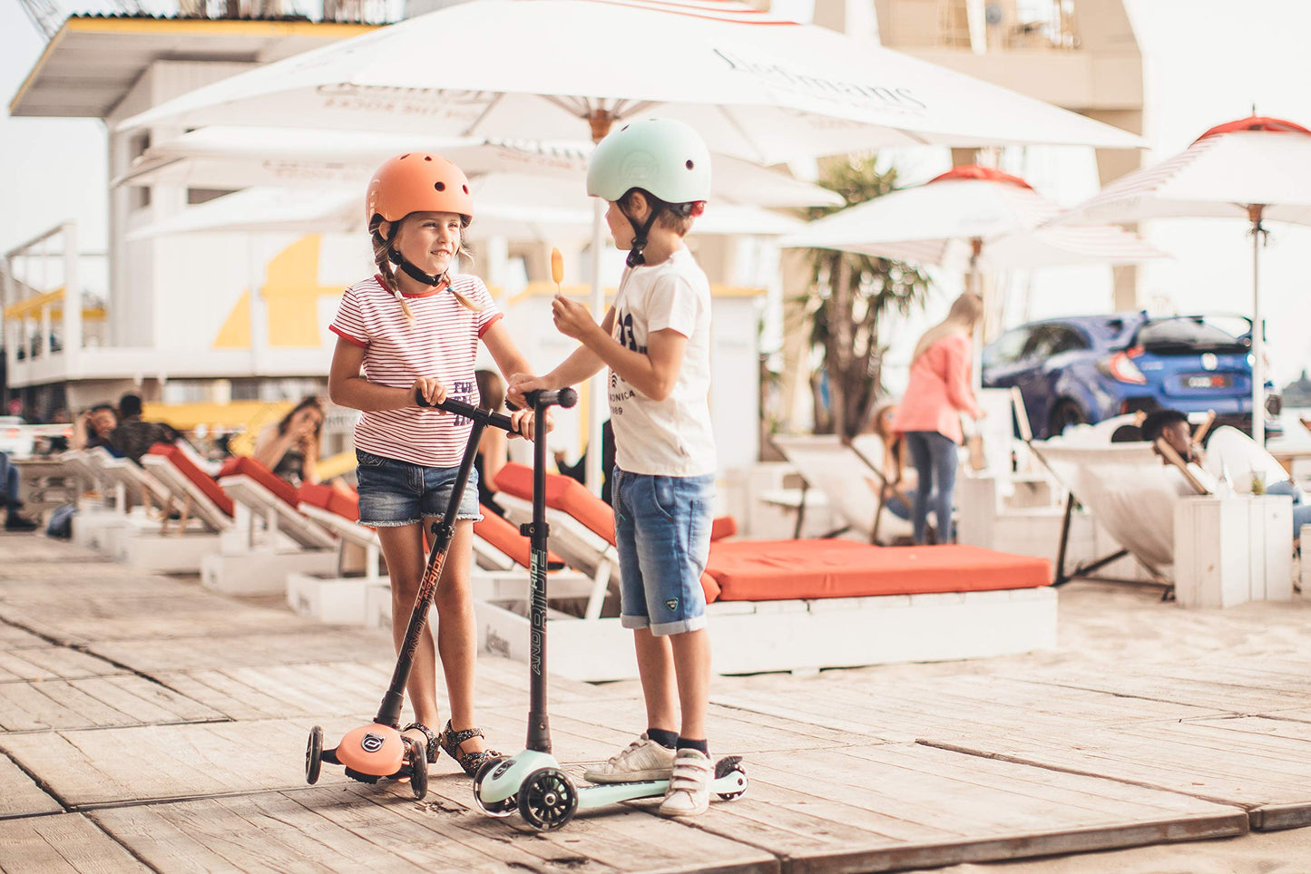 Scoot & Ride Stand-Up Push Scooter For Children Ages 3-6, Highwaykick 3, Peach
