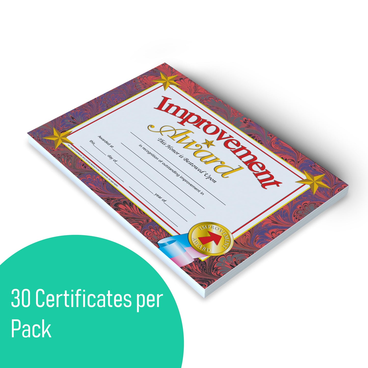 Flipside Products Improvement Award Certificate, Recognition, Award Student Achievement, Incentive, Hayes, Full-Color, 8.5'' X 1