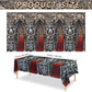 Tiamon Medieval Knight Photography Backdrop - Silver 3D Halloween Castle Entrance & Tablecloths - 3 Pack Party Decor