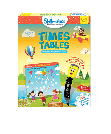Skillmatics Educational Game: Times Tables | Reusable Activity Mats With Dry Erase Marker | Gifts, Travel Toy & Learning Tools For Ages 6-9