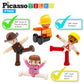 PicassoTiles 16-Piece Magnetic Building Block Set - Multicolored STEM Toys, Durable Polycarbonate, Model PTA08