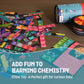 Chalk and Chuckles Elemental Chemistry Game for Kids, Cardboard, 54 cm x 28.5 cm, Educational Puzzle, Ages 10+, Red/Blue/Green/Yellow