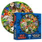 A Broader View Wild Animals Round Table Puzzle - 500 Pieces, Jigsaw Puzzles For Adults & Kids, Suitable For Groups Of 2 Or More,