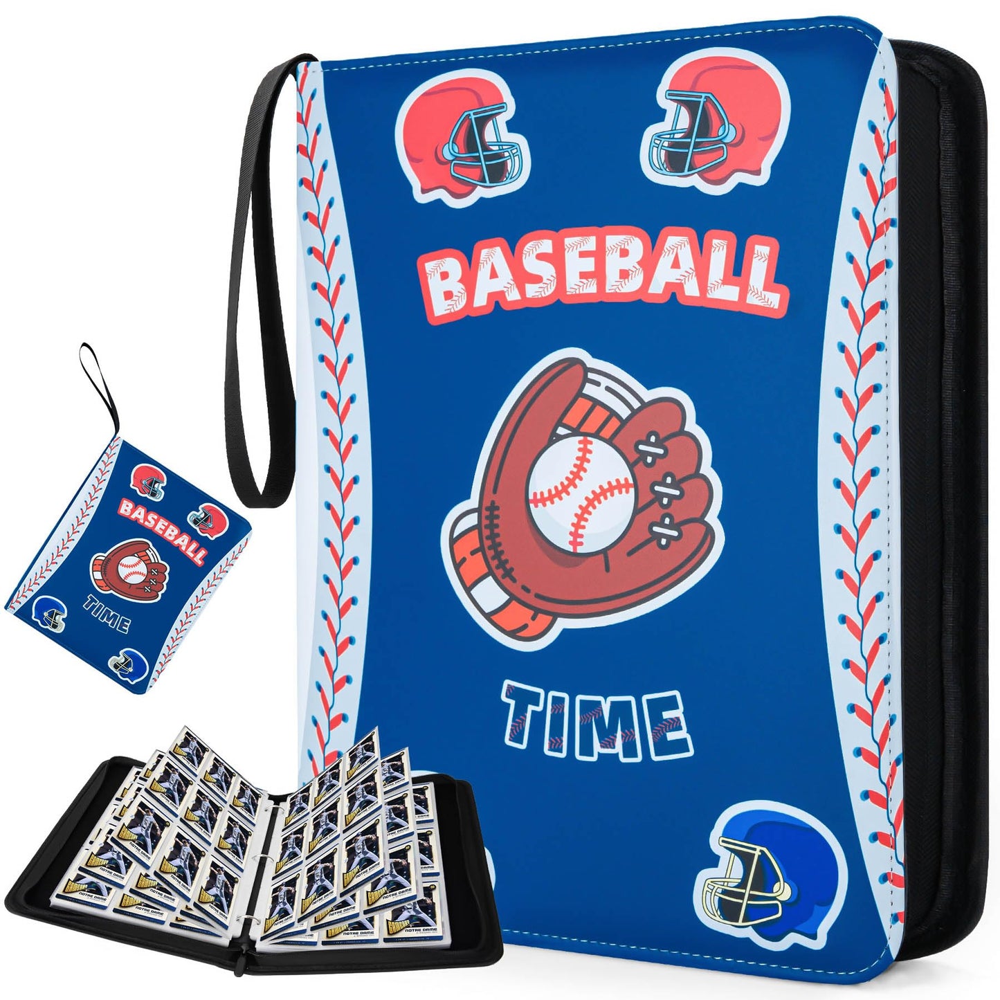 9 Pocket Card Binder for MTG/YGO/PTCG/Game Cards  Holds 900 Cards enhanced Collector Card Album for Standard Cards Toys Gifts for Kids (Blue)