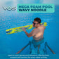 VOS Mega Foam Pool Wavy Noodle  enhanced & Big  Super Soft Pool Noodle for Swimming and Floating  Pool Floats  Lake Floats for mature-themeds & Kids  Single Pack (Dorado)