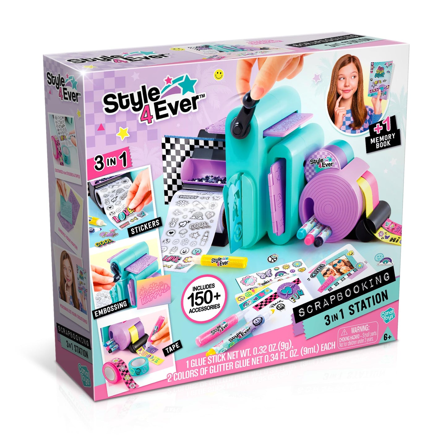 Canal Toys Style 4 Ever Scrapbooking Station; Unique 3-in-1 Scrapbooking Station That Includes Embossing Machine, Tape/Sticker D