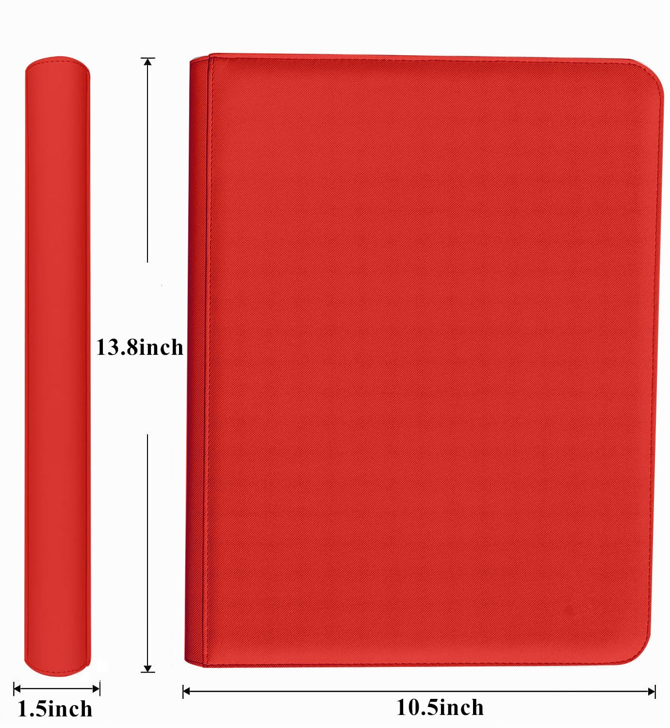 enhanced 9-Pocket Zippered Trading Card Binder  540 Pockets Double-Sided Side-Loading Card Organizer Album  PU Leather Card Holder Protector for MTG  TCG  Sports Cards (Red)
