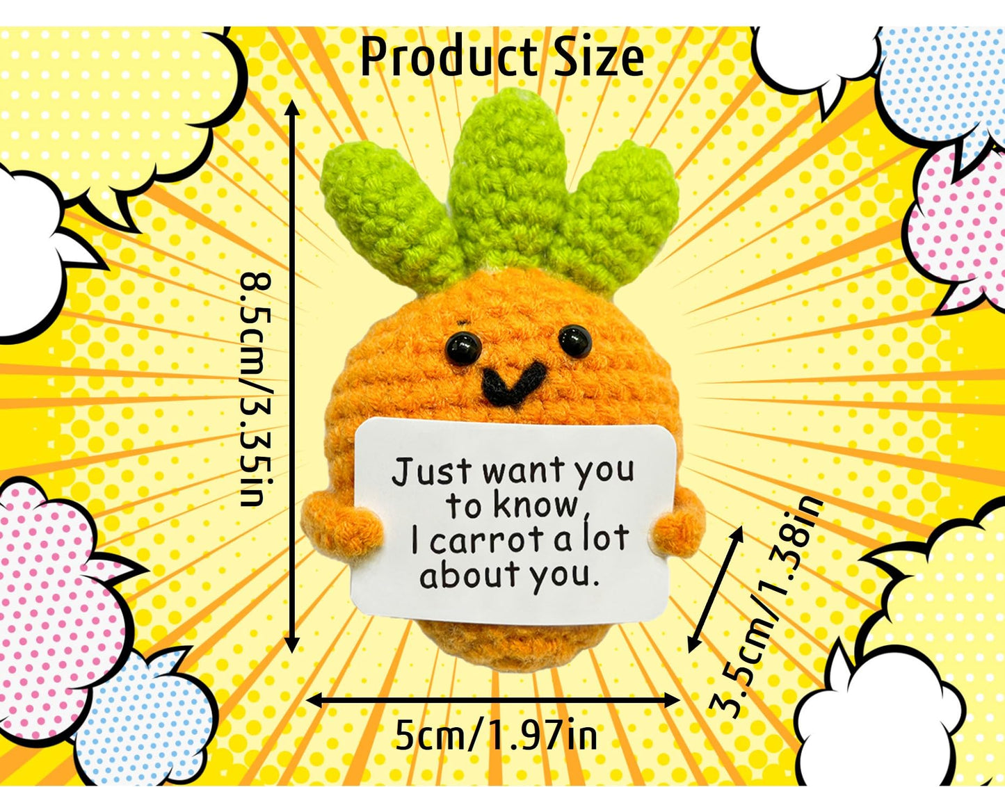 Aabxx Funny Mini Positive Potato,3 In Cute Crochet Doll With Positive Card,Soft Wool Knitting Toy Decoration Encouragement Suppo