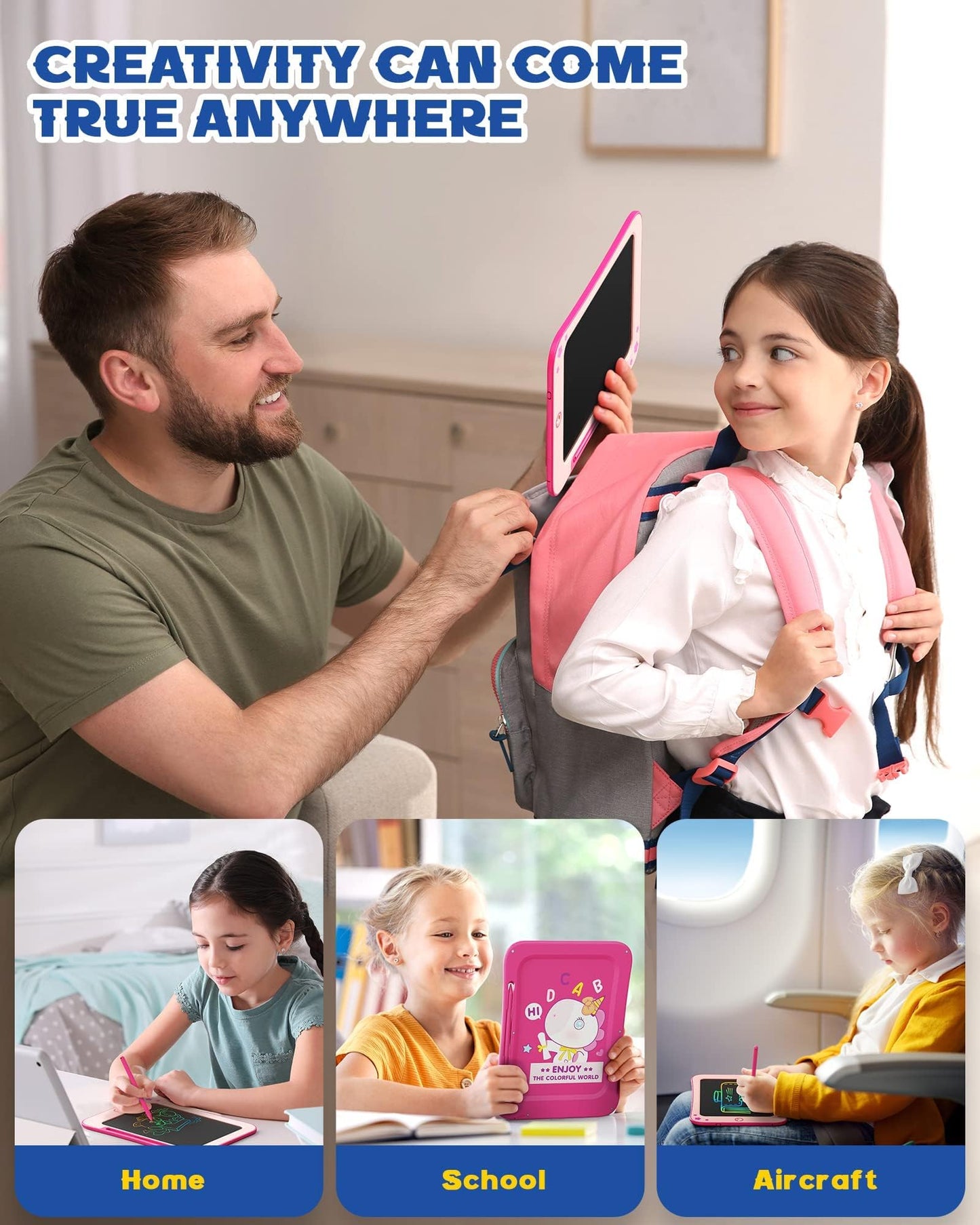 bravokids Girl Toys LCD Writing Tablet - 8.5 Inch Kids Doodle Board Educational Learning Drawing Pad Birthday Gifts for 3 4 5 6