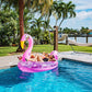 Poolcandy Gigantic Inflatable Pool Raft for 2-3 People, Pink Glitter Flamingo, 3X-Large, PVC Material, Model PC1810GF