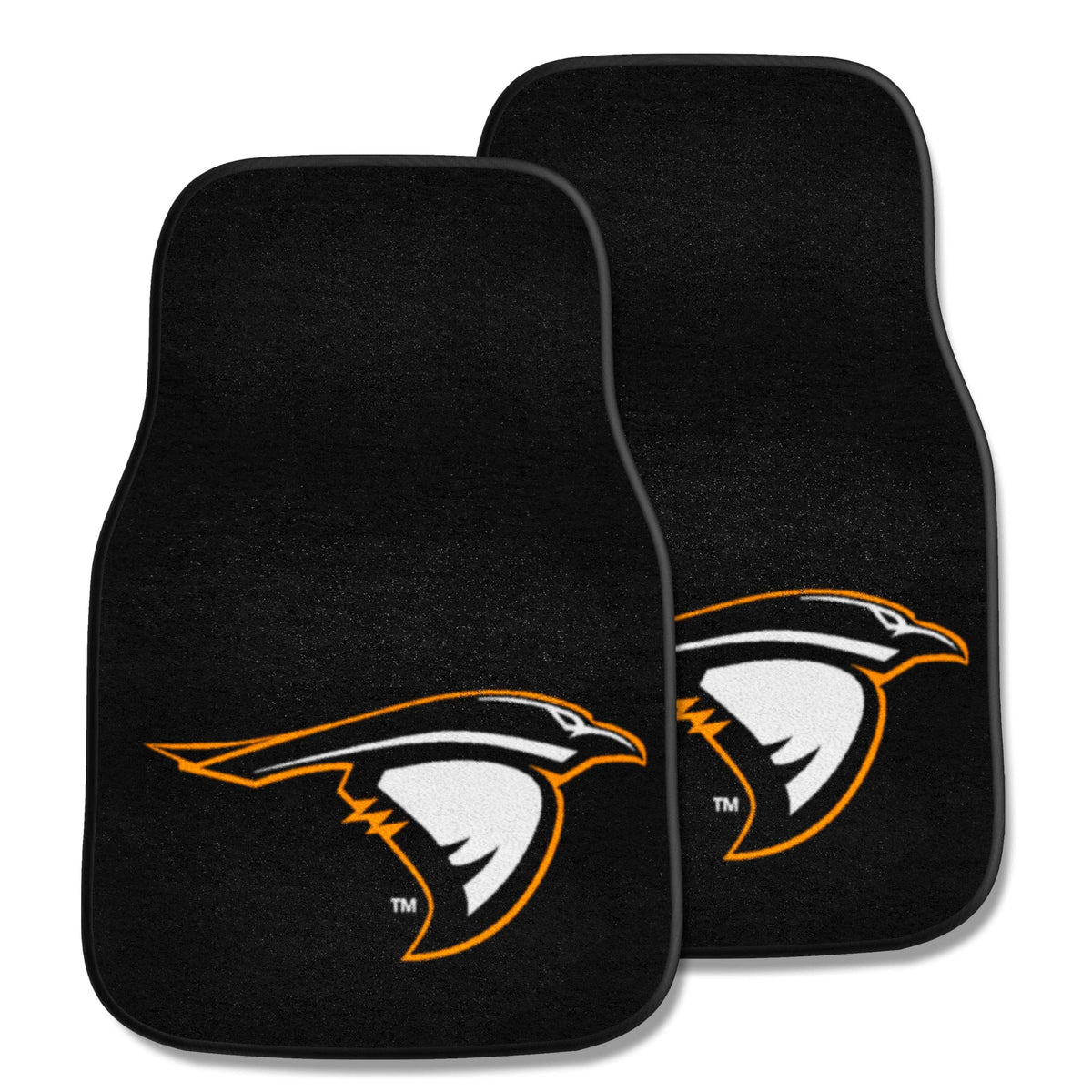 FANMATS 18427 Anderson (IN) Ravens Front 2-Piece Team Logo Carpet Car Mat Set, Front Row Automotive Floor Mats, Non-Slip Backing