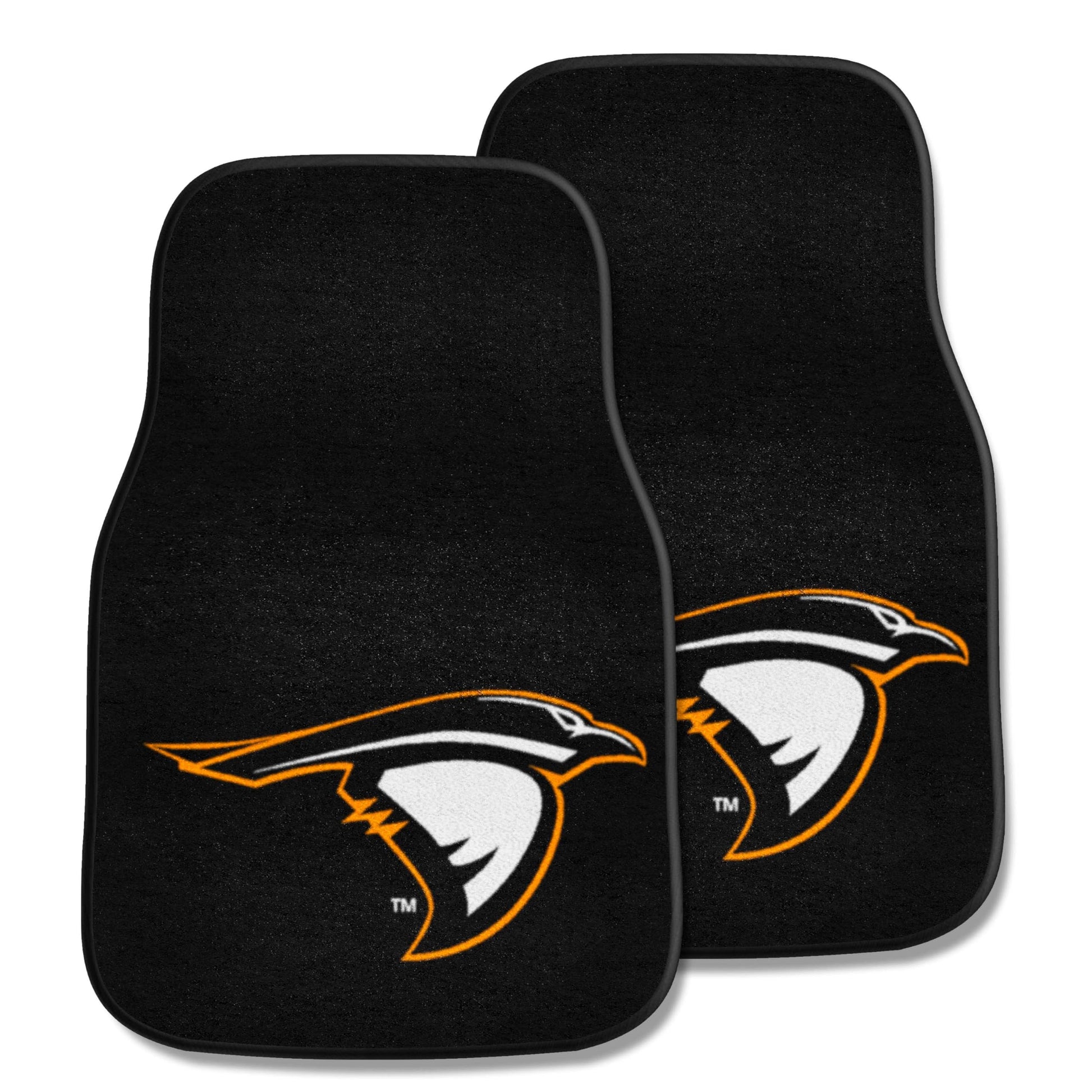 FANMATS 18427 Anderson (IN) Ravens Front 2-Piece Team Logo Carpet Car Mat Set, Front Row Automotive Floor Mats, Non-Slip Backing