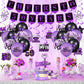 Purple 50Th Birthday Decorations For Women Men Purple Black 50Th Birthday Banner Hanging Swirls 50Th Birthday Balloons Happy 50Th Birthday Cake Topper For Purple Cheer To 50 Years Party Supplies