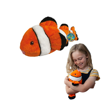 Ecobuddiez - Clown Fish From Deluxebase. 12-Inch Sustainable Plush Animal From Recycled Materials, Eco-Friendly Soft Stuffed Toy