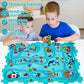 25Pcs Puzzle Racer Kids Car Track Set, Rail Car Puzzle Track Ocean Themed Series, Puzzle Track Car Play Set, Toddler Puzzle Trac