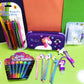Kidos Joy Funky Unicorn School Supply Set/Pocket Diary With Pens,Pencils, Coloring Pencils, Stamp, Keychain, Pencil Case/Gifting