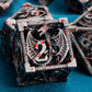 ARUOHHA Hollow DND Metal Dice Set Blood D and D Role Playing Games Dice with Gift Box, Dungeons and Dragons D+D Dice 6 Sided Lar