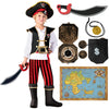 Spooktacular Creations Pirate Costume for Kids  Boys Classic Red Pirate Outfit Deluxe Set with Toy Accessories for Toddler Halloween Pretend Roleplay Themed Party (Large  10-12 yrs)