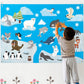 WATINC 46Pcs Polar Animals Felt Board Story Set Arctic Antarctica Ocean Animal Bear Penguin Whale Preschool Large Wall Storyboar