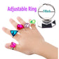 RICHNESS Adjustable Little Girl Jewel Rings Kids Gift Play Rings Multi Shapes Colorful Princess Pretend Jewel Rings Box Packed 1
