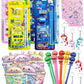 TERA13 (30 Pcs) Kanya Pujan Return Gift for Kids  Best Stationery Combo Set for Birthday Return Gift, Funny Pen, Pouch Stickers