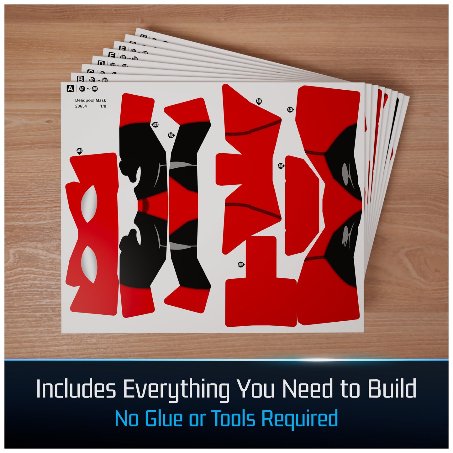 4D Build  Marvel Deadpool 3D Model Kit with Stand  Deadpool Collectibles & Desk D?cor  mature-themed Puzzle  Building Toys  3D Puzzles for mature-themeds & Teens  56 Pieces  for Ages 12 & Up