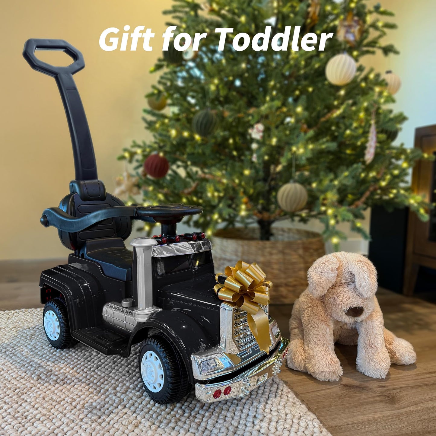 Outfunny 3-in-1 Ride on Push Car for Toddler with Handle, Toddler Ride on Toy for Boys Aged 1-3, Stroller Sliding Walking Car w/