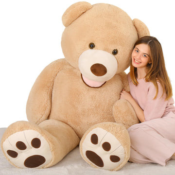 Maogolan Big Stuffed Animal - 6 Feet Giant Plush Teddy Bear - Adorable And Fluffy Jumbo Teddy For Girlfriend, Boyfriend, Wife - Brown