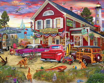 White Mountain The Trading Post Summer Puzzles 1000 Pieces Beach Jigsaw Puzzle for mature-themed Grandparents and Family