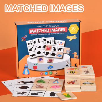 Wnwl Wooden Shape Matching Games, Shadow Matching Puzzle Games Montessori Wooden Sorting And Stacking Toys, Children'S Image Pla
