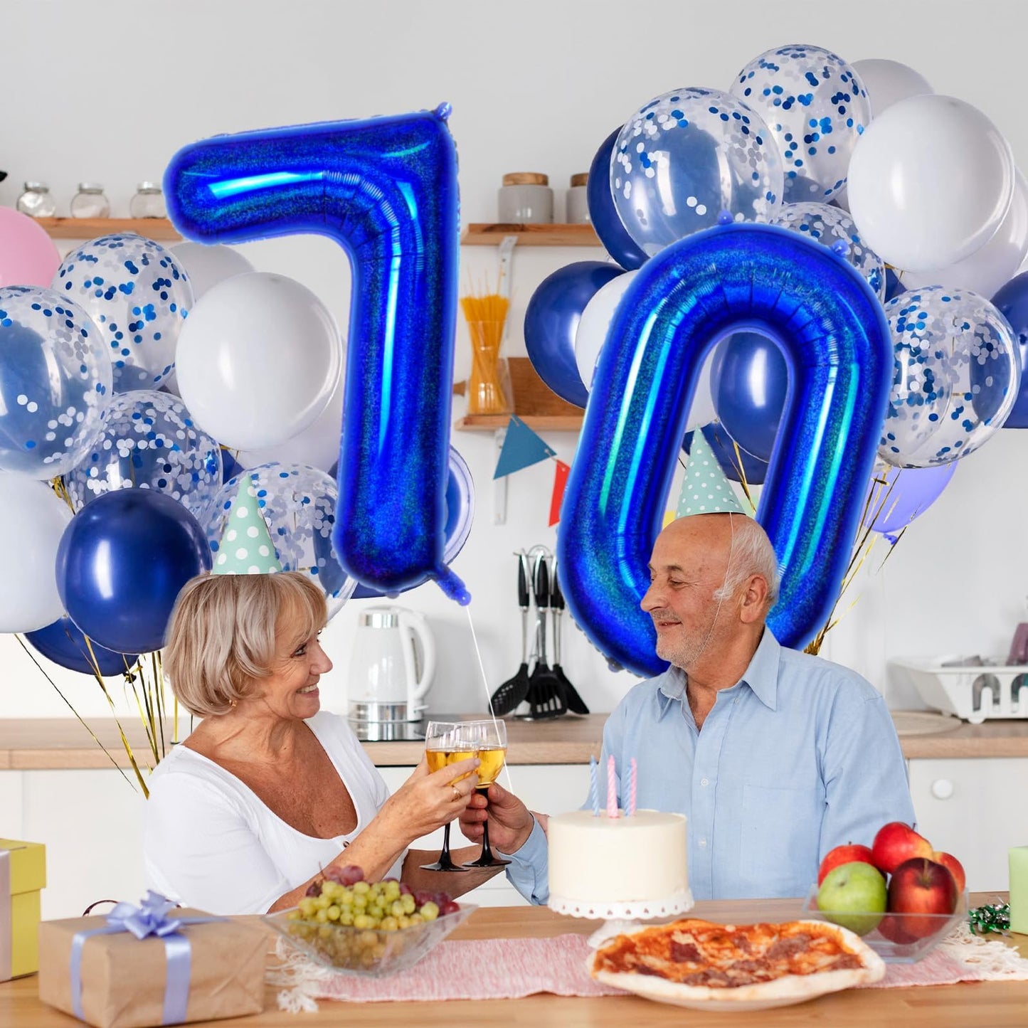 Number 70 Balloon 40 Inch, Navy Blue Big Number Balloon, Giant Foil 70 Balloons Numbers, Helium Birthday Balloons Number For Wom