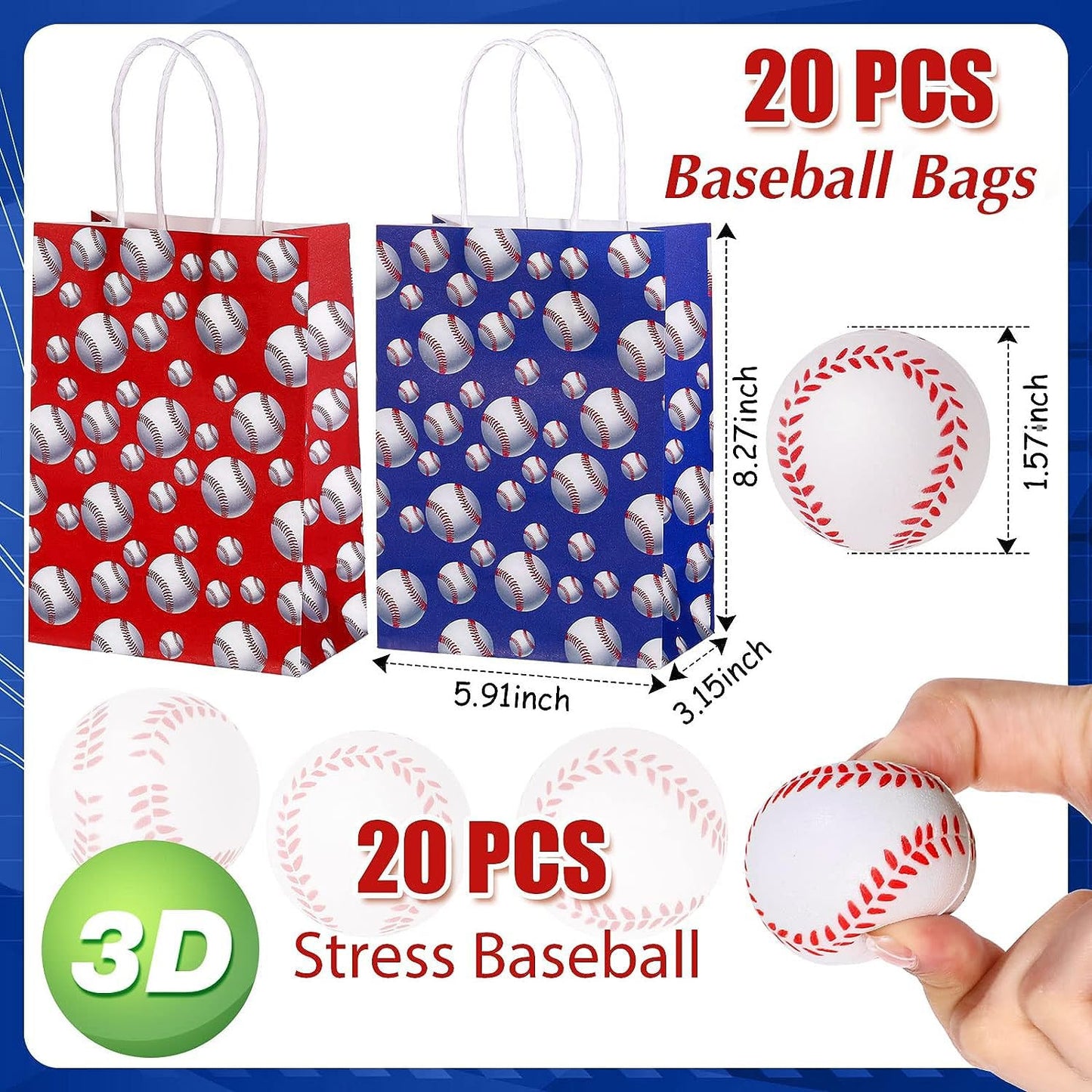 Aoriher 194 Pcs Baseball Party Favor Set Sport Party Gift Bulk Baseball Goodie Bag Filler Mini Ball Toy Silicone Bracelet Tattoo