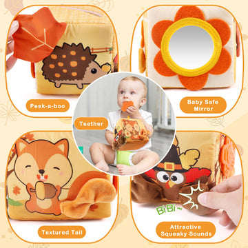 Melonegg Thanksgiving Baby Toys 6-12 Months Montessori Toys Baby Tissue Box Toy For Babies, Thanksgiving Gift For Boys Girls Aut