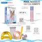 POZA 2 Pack Inflatable USA Flag Jumbo Pool Noodles Floats - enhanced elegant 74 Inch Giant Water Floating Noodles Filled with Sparkle Silver Confetti  Pool Float for Swimming Pool  Beach and Lake