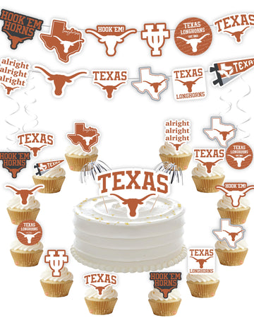 Texas Party Supplies (42 Pieces) For University Of Texas Graduation, Tailgating And Birthday Party Decorations With Texas Longho