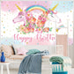 Tatuo Rainbow Unicorn Birthday Backdrop for Girls 5.9 x 3.6 ft Unicorn Party Decorations Happy Birthday Photography Background R