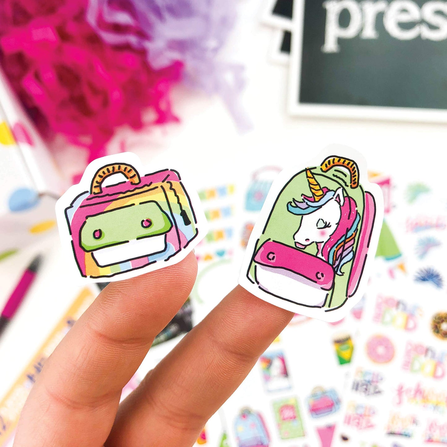 412 School Stickers - Girl Power Collection, Rainbows, Unicorns, Cheerleading, School Events, Teams, Sports, Clubs, Class Subjects & More